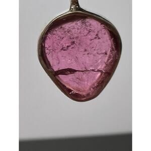 NEW Pink tourmaline sterling silver pendant 1.17 grams